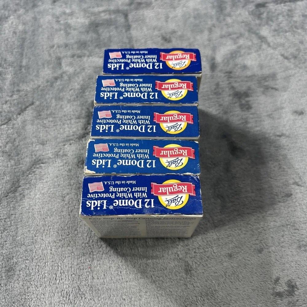 Ball Regular 12 Dome Lids Lot Of 60 USA MADE White Protective Coating NOS SEALED